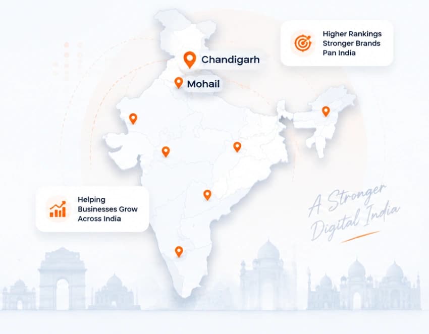SEO Services Across India Map - Guru Digital Advertising